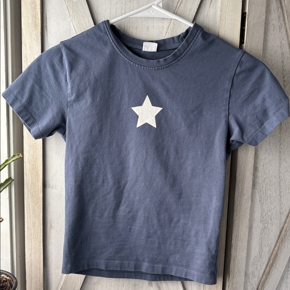 Vibe Blue Crew Neck Star Tee